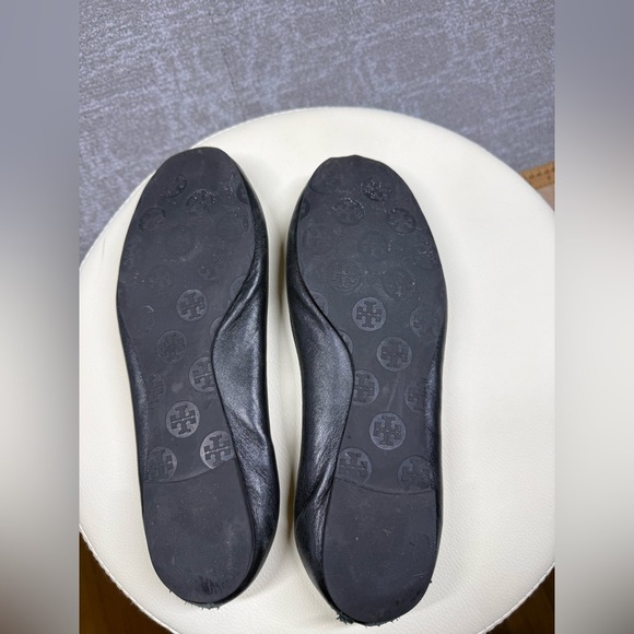 Tory Burch Minnie Black Leather Ballet Flat Loafer Womens Size 9 Sold as is - Picture 5 of 5